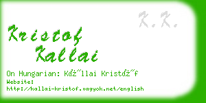 kristof kallai business card